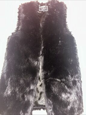 Juicy Couture Black Faux Fur Vest